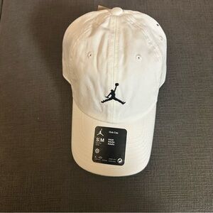 Jordan White Cap with Black Emblem